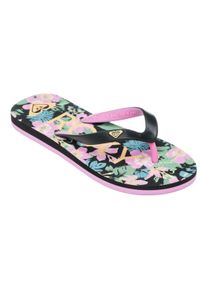 Sandale Roxy "Tahiti", M&auml;dchen, Gr. 1(31), pink (schwarz, pink stencil), Obermaterial:Obermaterial: 100% Synthetikmaterial / Futter: N/A / Au&szlig;ensohle: 100% EVA;, Schuhe Sandale