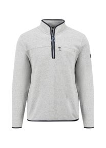 Troyer Fynch-Hatton, Herren, Gr. M, grau (light grau), Obermaterial: 65% Polyester, 35% Baumwolle, regular fit, Pullover Troyer, mit praktischer Rei&szlig;verschluss-Brusttasche