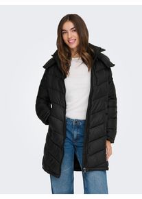 Steppmantel Only "ONLTAHIA LW QUILTED COAT CC OTW", Damen, Gr. L, schwarz (schwarz detail:lining schwarz), Web, Obermaterial: 100% Nylon, unifarben, regular fit, hoch geschlossener Ausschnitt, M&auml;ntel Steppmantel
