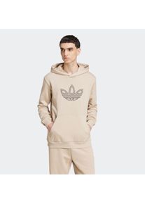 Kapuzensweatshirt adidas originals "OUTLINE TREFOIL HOODIE", Herren, Gr. L, beige (wonder beige), Obermaterial: 100% Baumwolle, normal, Rundhals, angesetztes B&uuml;ndchen, Sweatshirts Kapuzensweatshirt