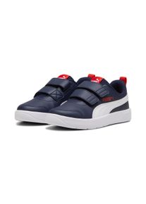 Sneaker Puma "COURTFLEX V3 V PS", M&auml;dchen, Gr. 28, Puma navy, Puma wei&szlig;, Puma rot, Synthetik, Schuhe Sneaker, mit sportlichem Design, mit Klettverschluss