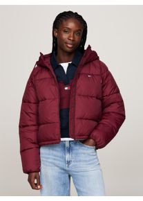 Steppjacke Tommy Jeans CURVE "JW ASPEN PUFFER EXT", Damen, Gr. 5XL (50), rot (deep rouge), Web, Obermaterial: 100% Polyamid. Futter: 100% Polyester, unifarben, Basic, Raglan&auml;rmel mit Gummizug, Jacken Steppjacke, mit hochschlie&szlig;endem Kragen, Kapuze, Leistentaschen