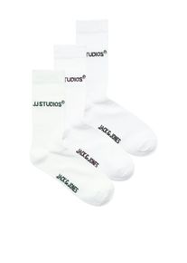 Jack & Jones Freizeitsocken JACK & JONES "JACSOHO TENNIS SOCKS 3 PACK NOOS", Damen, wei&szlig; pack:duffel bag logo, schwarz logo, plum perfect logo, Baumwollmischung, unifarben, Socken Freizeitsocken, mit Logostickerei