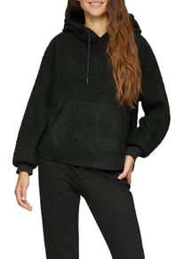 Hoodie QS, Damen, Gr. XS, schwarz, Obermaterial: 100% Polyester, unifarben, regular fit taillenbedeckt, ohne Ausschnitt, B&uuml;ndchen, Sweatshirts Hoodie, mit Teddy Qualit&auml;t