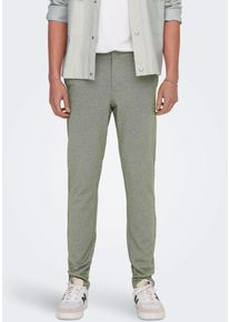 Only & Sons Chinohose ONLY & SONS, Herren, Gr. 28, L&auml;nge 30, gr&uuml;n (olive night), Web, Obermaterial: 64% Viskose, 31% Polyester, 5% Elasthan, unifarben, slim fit kn&ouml;chellang, Hosen Chinohose, mit geschlossenen Ges&auml;&szlig;taschen