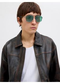 Jack & Jones Sonnenbrille JACK & JONES "JACRYDER SUNGLASSES NOOS", Herren, silber (silber detail:j, 8028, 00), unifarben, Sonnenbrillen Sonnenbrille