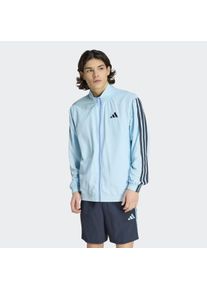 Rollkragenpullover adidas Sportswear "ESSENTIALS TRACK, 3-STREIFEN, GEWEBT", Herren, Gr. M, icey blau, night navy, night navy, night navy, Obermaterial: 100% Polyamid, normal, Rundhals, Pullover Rollkragenpullover