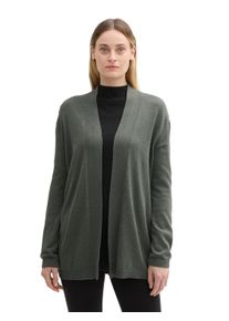 Cardigan Tom Tailor, Damen, Gr. M (38), gr&uuml;n (pale bark gr&uuml;n melange), Strick, Obermaterial: 60% Baumwolle, 40% Viskose, meliert, regular fit, Rippstrickb&uuml;ndchen, Strickjacken Cardigan, mit Schalkragen