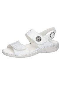 Waldl&auml;ufer Sandale WALDL&Auml;UFER "Gunna", Damen, Gr. 7 (40,5), wei&szlig;, Nubukleder, metallic, Schuhe Sandale, Sommerschuh, Sandalette, Keilabsatz, in bequemer Schuhweite G