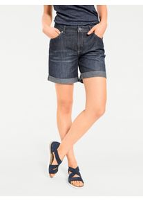 Jeansshorts Heine, Damen, Gr. 50, Normalgr&ouml;&szlig;en, blau (schwarz denim), 98% Baumwolle, 2% Elasthan, unifarben, kurz, Jeans Jeansshorts