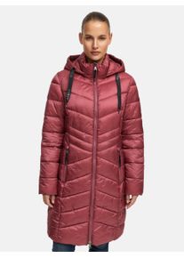 Steppmantel Manisa, Damen, Gr. 48, rot, Web, Obermaterial: 100% Polyamid. Futter: 100% Polyamid, unifarben, kniebedeckend, Rundhals, M&auml;ntel Steppmantel, mit abnehmbarer Kapuze