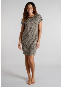 Nachthemd Tom Tailor, Damen, Gr. 38, N-Gr, braun, mittel, allover, Single Jersey, Obermaterial: 95% Viskose, 5% Elasthan, Kleider Nachthemd, atmungsaktiv, Viskosemix, Topseller