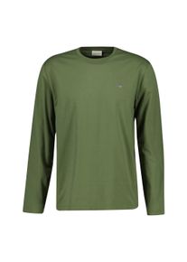 Longsleeve Gant "Longsleeve REGULAR SHIELD LONG SLEEVE 1er Pack", Damen, Gr. L, gr&uuml;n (gr&uuml;n (dry herb)), Obermaterial: 100% Baumwolle CO., Shirts Longsleeve