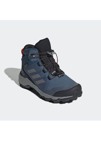 Wanderschuh adidas terrex "TERREX MID GORE-TEX", Jungen, Gr. 34, bunt (wonder steel, grau three, semi impact orange), Synthetik, Textil, Schuhe Wanderschuh, wasserdicht dank Gore-Tex Membrane