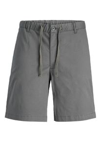 Jack & Jones Shorts JACK & JONES "JPSJAIDEN CAMPAIGNHYBRIDJOGGERSHORT MID", Herren, Gr. S, N-Gr, casterlock, Web, Obermaterial: 98% Baumwolle, 2% Elasthan, unifarben, relaxed fit knielang, Hosen Shorts