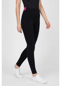 Leggings Calvin Klein "CK WOMEN LEGGING 1P SEAMLESS", Damen, Gr. S, N-Gr, schwarz (schwarz combo), Mikrofaser, Obermaterial: 90% Polyamid, 9% Elasthan, 1% Polyester, figurbetont lang, Hosen Leggings, mit breitem Shapingbund