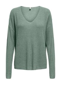 Strickpullover Only "ONLLECIA LIFE LS LOOSE V-NECK CC KNT", Damen, Gr. XS (34), l.pad detail:melange, Strick, Obermaterial: 50% Viskose, 28% Polyester, 20% Nylon, 2% sonstige Fasern, meliert, regular fit, V-Ausschnitt, Pullover Strickpullover