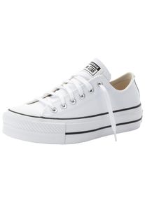 Sneaker Converse "CHUCK TAYLOR ALL STAR PLATFORM LEATHER", Damen, Gr. 39,5, wei&szlig; (wei&szlig;, wei&szlig;), Leder, Schuhe Sneaker