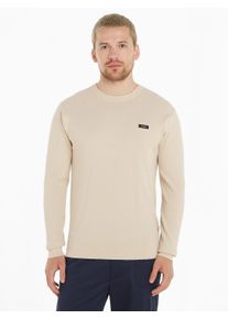 Rundhalspullover Calvin Klein "TEXTURED CN SWEATER", Herren, Gr. 3XL, beige (stony beige), Strick, Obermaterial: 84% Baumwolle, 16% Polyamid, unifarben, Rundhals, B&uuml;ndchen, Pullover Rundhalspullover