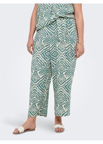 Culotte Only CARMAKOMA "CARSHILLA CULOTTE PANT AOP BS", Damen, Gr. 46, N-Gr, abyss aop:tribe, Web, Obermaterial: 100% Polyester, bedruckt, 7/8-L&auml;nge, Hosen Culotte, Sommerhose