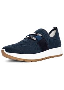 Slip-On Sneaker Ara "NEW YORK", Damen, Gr. 2,5, blau (dunkelblau), Textil, Veloursleder, Schuhe Slip-On Sneaker, Freizeitschuh, Keilsneaker, Komfortschuh in Weite H (= sehr weit
