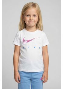T-Shirt Nike Sportswear "NKG ESSENTIALS ICON TEE", M&auml;dchen, Gr. 110 (5), wei&szlig;, Obermaterial: 60% Baumwolle, 40% Polyester, normal, Rundhals, Shirts T-Shirt, f&uuml;r sportliche Aktivit&auml;ten, sportlicher Stil, Kurzarm