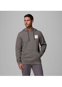 Kapuzensweatshirt Columbia "Columbia Trek&trade; Hoodie", Herren, Gr. M (48), charcoal heather, boxy brand, Sweatware, Obermaterial: 67% Baumwolle, 33% Polyester, Rippb&uuml;ndchen, Sweatshirts Kapuzensweatshirt, f&uuml;r sportliche Aktivit&auml;ten, mit Kapuze und Kordelzug, mit Logodruck
