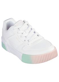 Sneaker Skechers "JADE-SOFT GLOW", M&auml;dchen, Gr. 35, gr&uuml;n (wei&szlig;, gr&uuml;n), Lederimitat, kontrastfarbene Details, Schuhe Sneaker, Schn&uuml;rschuh mit Regenbogenlaufsohle, Gr&ouml;&szlig;enschablone zum Download
