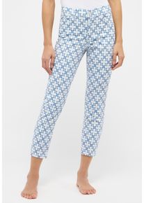 Jerseyhose Angels "ORNELLA", Damen, Gr. 46, N-Gr, blau (sky), Web, Obermaterial: 54% Baumwolle, 37% Lyocell, 6% Polyester, 3% Elasthan, bedruckt, lang, Hosen Jerseyhose, mit grafischem Muster