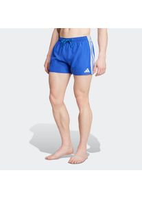 Badeshorts adidas Performance "3-STREIFEN 3-INCH", Herren, Gr. S, N-Gr, blau (semi lucid blau, wei&szlig;), Gewirkt, Obermaterial: 100% Polyester, Badehosen Badeshorts