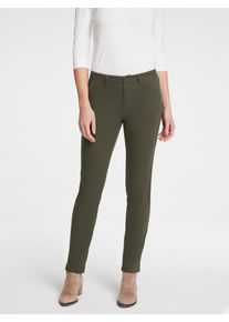 Chinohose Heine, Damen, Gr. 46, Normalgr&ouml;&szlig;en, gr&uuml;n (dunkeloliv), 98% Baumwolle, 2% Elasthan, unifarben, lang, Hosen Chinohose