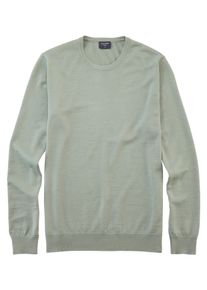 Rundhalspullover OLYMP "OLYMP Strick Casual", Herren, Gr. XL, grau (graugr&uuml;n), Obermaterial: 100% Schurwolle, normal, Rundhals, Pullover Rundhalspullover, moderner Strickpullover