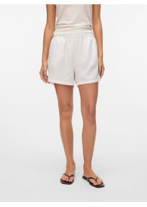 V&eacute;ro Moda Shorts VERO MODA "VMMELANEY SHORTS WVN GA NOOS", Damen, Gr. XS (34), N-Gr, wei&szlig; (snow wei&szlig;), Web, Obermaterial: 100% Polyester, unifarben, relaxed fit knielang, Hosen Shorts