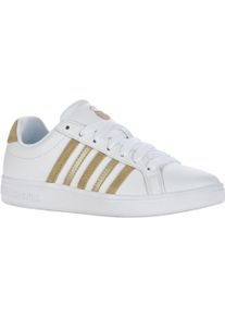 Sneaker K-Swiss "Court Tiebreak", Damen, Gr. 37, gold (wei&szlig;, gold), Leder, Schuhe Sneaker