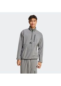 Rollkragenpullover adidas Sportswear "CITY ESCAPE POLAR FLEECE 1/2 ZIP OBERTEIL", Herren, Gr. S, grau (grau four), Obermaterial: 100% Polyester, Pullover Rollkragenpullover