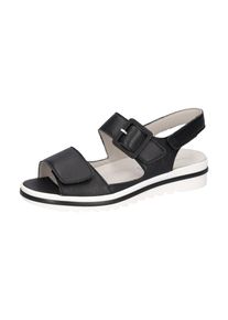 Waldl&auml;ufer Riemchensandale WALDL&Auml;UFER "HAKURA", Damen, Gr. 6,5, schwarz, Nappaleder, unifarben, Schuhe Riemchensandale, Sommerschuh, Sandalette, Keilabsatz, mit Profilsohle, Weite H
