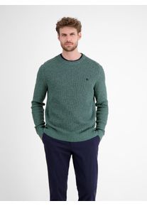 Strickpullover Lerros, Herren, Gr. XL, blau (fjord blau), Strick, Obermaterial: 100% Baumwolle, bestickt, unifarben, normal h&uuml;ftbedeckend, Rundhals, B&uuml;ndchen, Pullover Strickpullover, mit Logo-Stickerei und in Struktur-Optik