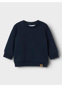 Sweatshirt name it "NBNTAKKI f&uuml;r M&auml;dchen und Jungen mit Druckknopf und Stretch", Jungen, Gr. 74, blau (schwarz sapphire), Sweatware, Obermaterial: 95% Baumwolle, 5% Elasthan, unifarben, normal normal, Rundhals, Rippb&uuml;ndchen, Sweatshirts Sweatshirt, unifarben, casual, regular fit, Baumwollmix, Rundhals