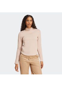 Sweatjacke adidas originals "STRUCTURED INTERLOCK LONGSLEEVE", Damen, Gr. L, rosa (ash pearl), Obermaterial: 53% Baumwolle, 47% Polyester, angesetztes B&uuml;ndchen, Sweatjacken Sweatjacke