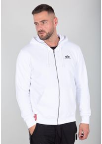 Hoodie Alpha Industries "Basic Zip Hoodie SL", Herren, Gr. XL, wei&szlig;, Shell: 80% Cotton, 20% Polyester, regular fit, Sweatshirts Hoodie