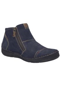 Keilstiefelette Josef Seibel "Fergey 46", Damen, Gr. 41, braun (blau, braun), Leder, kontrastfarbene Details, Schuhe Keilstiefelette, Boots, Komfortschuh mit Wechselfu&szlig;bett aus Leder