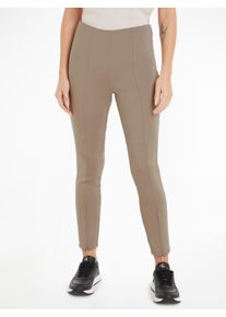 Leggings Calvin Klein "TECHNICAL KNIT LEGGING", Damen, Gr. 44, N-Gr, grau, Jersey, Obermaterial: 92% Polyester, 8% Elasthan, skinny fit lang, Hosen Leggings, mit Rei&szlig;verschluss am Beinabschluss
