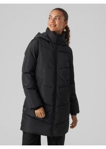 V&eacute;ro Moda Steppmantel VERO MODA "VMHALSEY COAT BOOS", Damen, Gr. XS, schwarz, Web, Obermaterial: 100% Polyester, unifarben, regular fit Po-bedeckend, M&auml;ntel Steppmantel