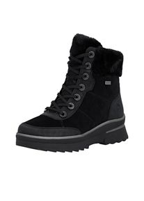 Winterstiefelette Remonte "FIBER GRIP", Damen, Gr. 42, schwarz, Leder, Textil, Veloursleder, Schuhe Winterstiefelette, Winterboots, Outdoorboots mit wasserabweisender TEX-Membran