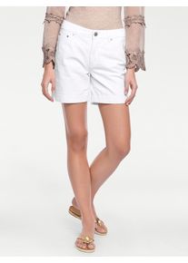 Jeansshorts Heine, Damen, Gr. 38, Normalgr&ouml;&szlig;en, wei&szlig;, 98% Baumwolle, 2% Elasthan, unifarben, kurz, Jeans Jeansshorts