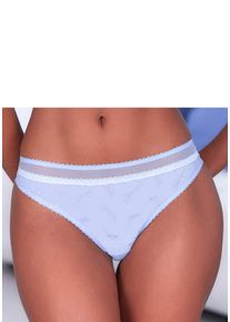 String Vivance "Thea", Damen, Gr. 36/38, hellblau, Mesh, Obermaterial: 83% Polyamid, 13% Elasthan, 4% Polyester, Unterhosen String, mit Blumen aus feiner Stickereispitze, sexy Dessous