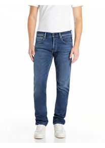 Straight-Jeans Replay "GROVER", Damen, Gr. 29, L&auml;nge 30, dunkelblau 10a, Denim/Jeans, Obermaterial: 99% Baumwolle, 1% Elasthan, straight fit lang, Jeans Straight-Jeans, in vielen verschiedenen Waschungen, mit Stretch