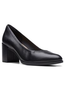 Pumps Clarks "Freva 55", Damen, Gr. 36, schwarz, Leder, unifarben, Schuhe Pumps, Business Schuh mit Lederfu&szlig;bett
