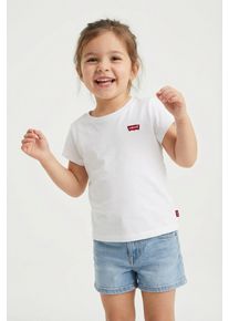 T-Shirt LEVI'S KIDS "LVG BATWING CHEST HIT TEE", M&auml;dchen, Gr. 18M (86), wei&szlig;, Jersey, Obermaterial: 100% Baumwolle, unifarben, regular fit normal, Rundhals, gerader Abschluss, Shirts T-Shirt, mit kleinem Logo-Badge
