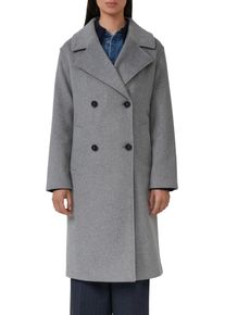 Wollmantel s.Oliver, Damen, Gr. 42, grau melange, Web, Obermaterial: 70% Polyester, 30% Wolle. Futter: 100% Polyester, unifarben, gerade kniebedeckend, V-Ausschnitt, M&auml;ntel Wollmantel, mit Reverskragen und doppelter Knopfleiste